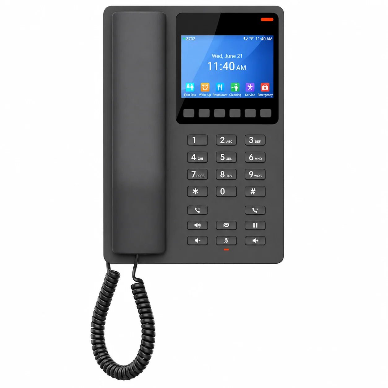 Grandstream GHP631 Compact Hotel IP Phone with Color LCD Display - Black