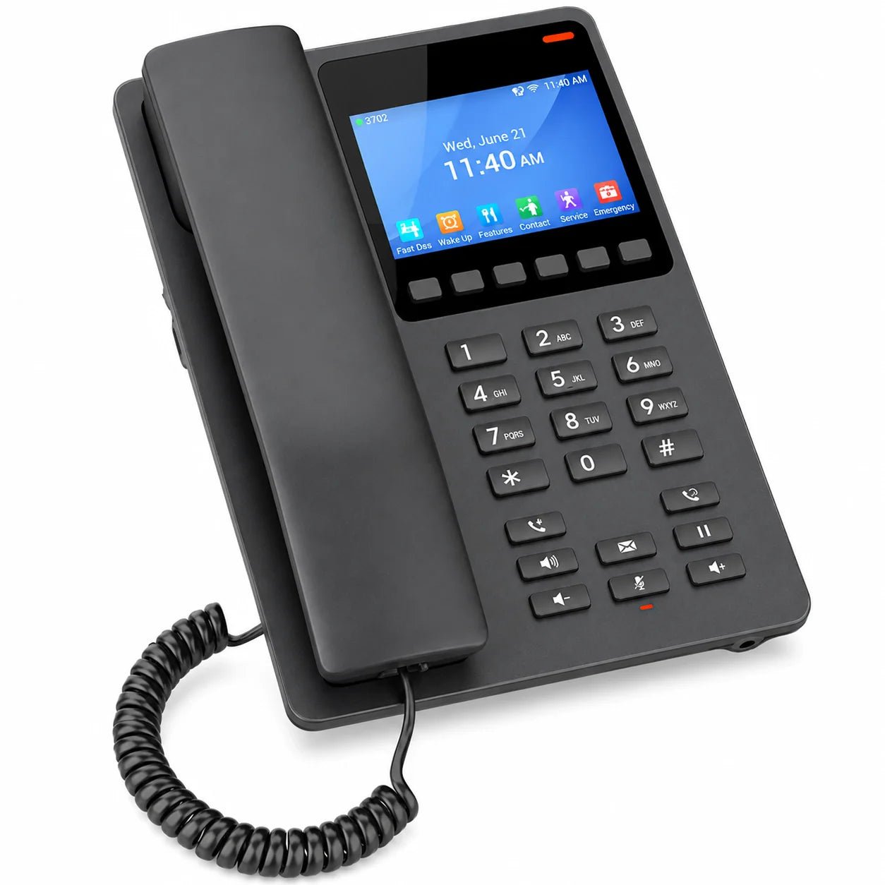 Grandstream GHP631 Compact Hotel IP Phone with Color LCD Display - Black