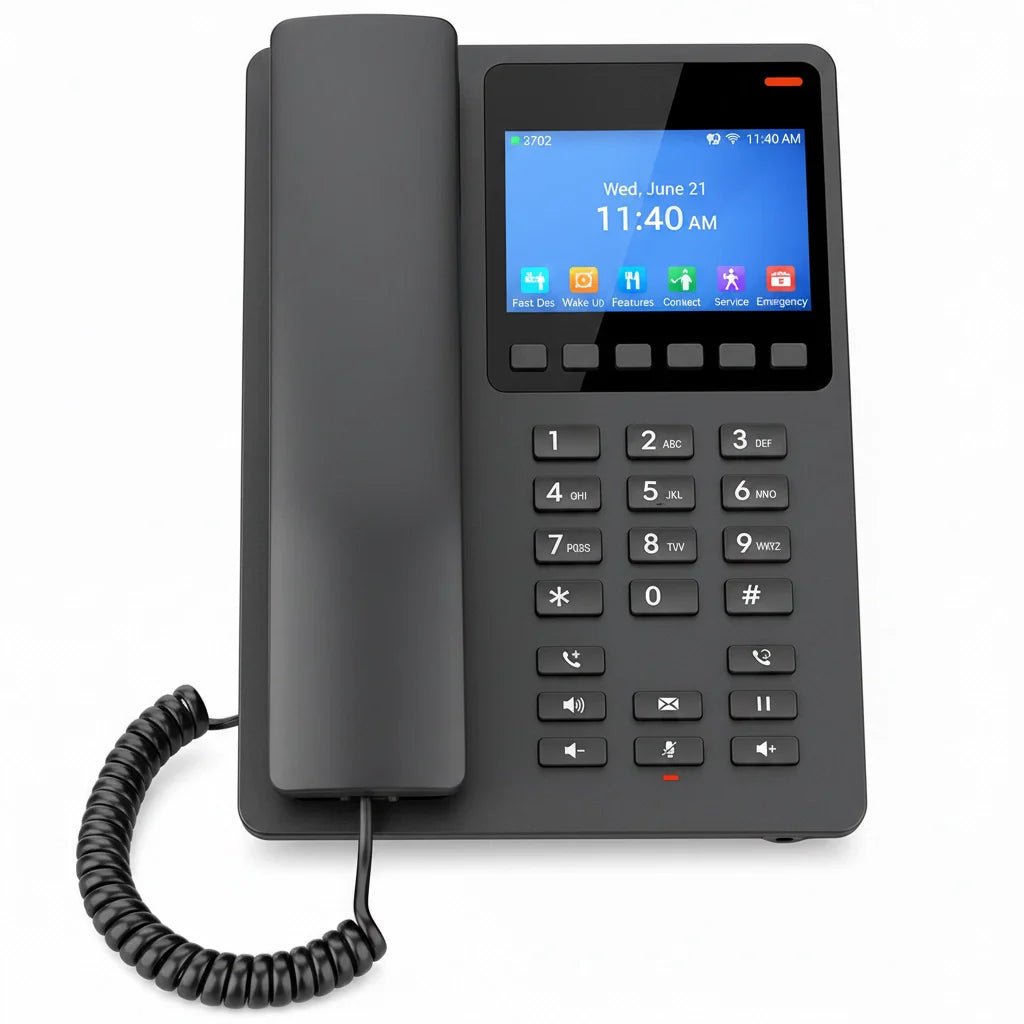 Grandstream GHP631 Compact Hotel IP Phone with Color LCD Display - Black