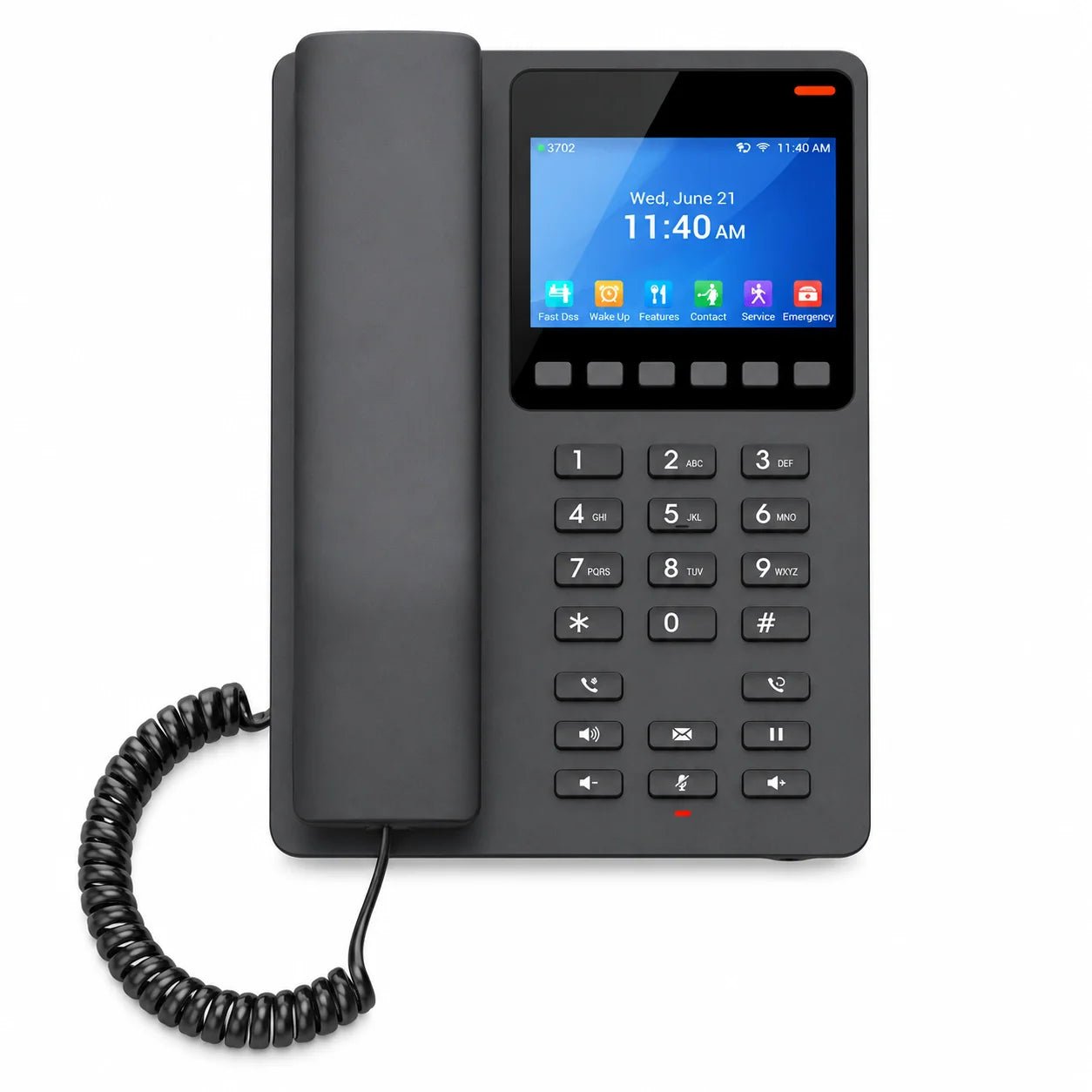 Grandstream GHP631 Compact Hotel IP Phone with Color LCD Display - Black