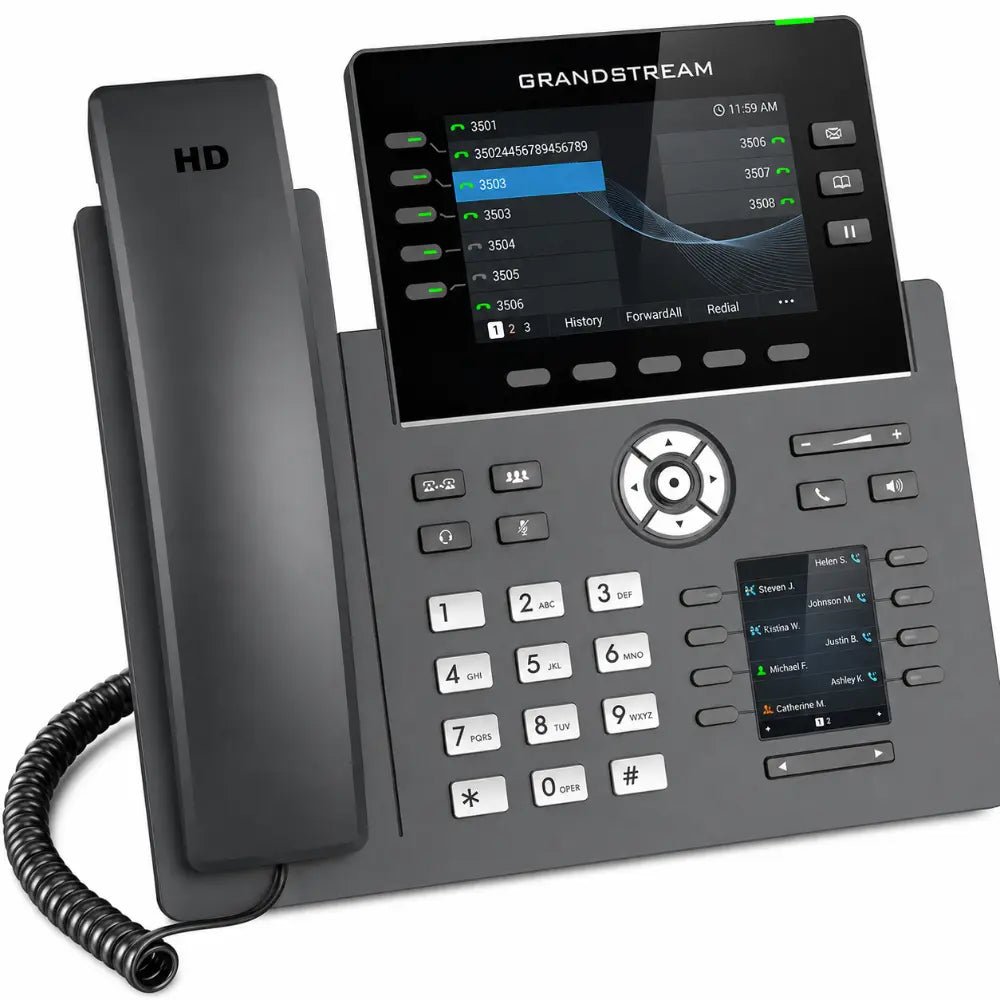 Grandstream GRP2616 Professional 6-Line IP Phone with Dual LCD Displays and Integrated Wi-Fi