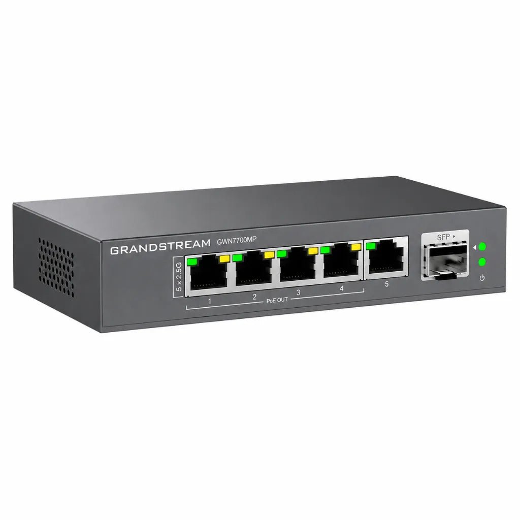 Grandstream GWN7700MP 8-Port 2.5G Unmanaged PoE+ Network Switch with 10G SFP+ Uplink