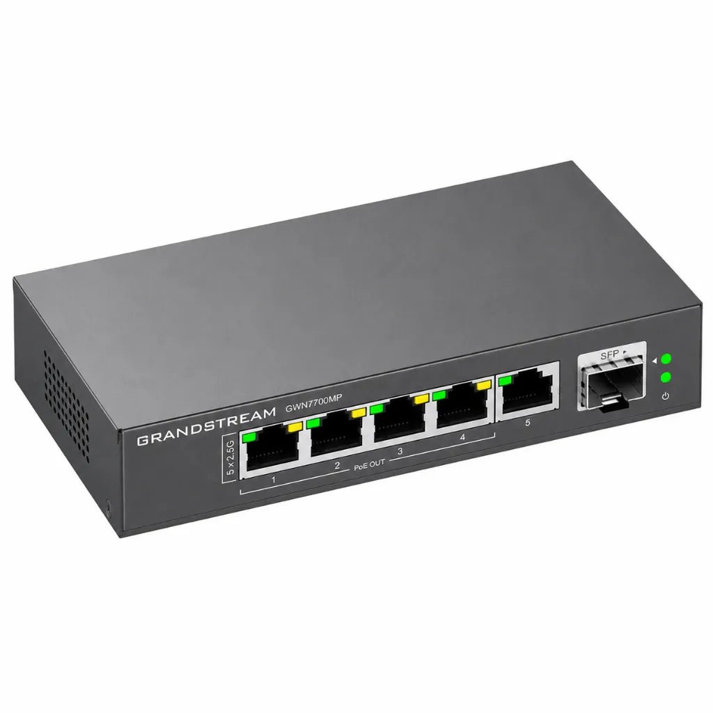Grandstream GWN7700MP 8-Port 2.5G Unmanaged PoE+ Network Switch with 10G SFP+ Uplink
