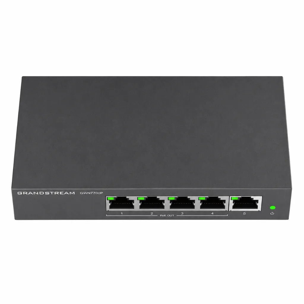 Grandstream GWN7700P 5-Port Gigabit PoE+ Unmanaged Network Switch - High-Performance Desktop Networking Solution
