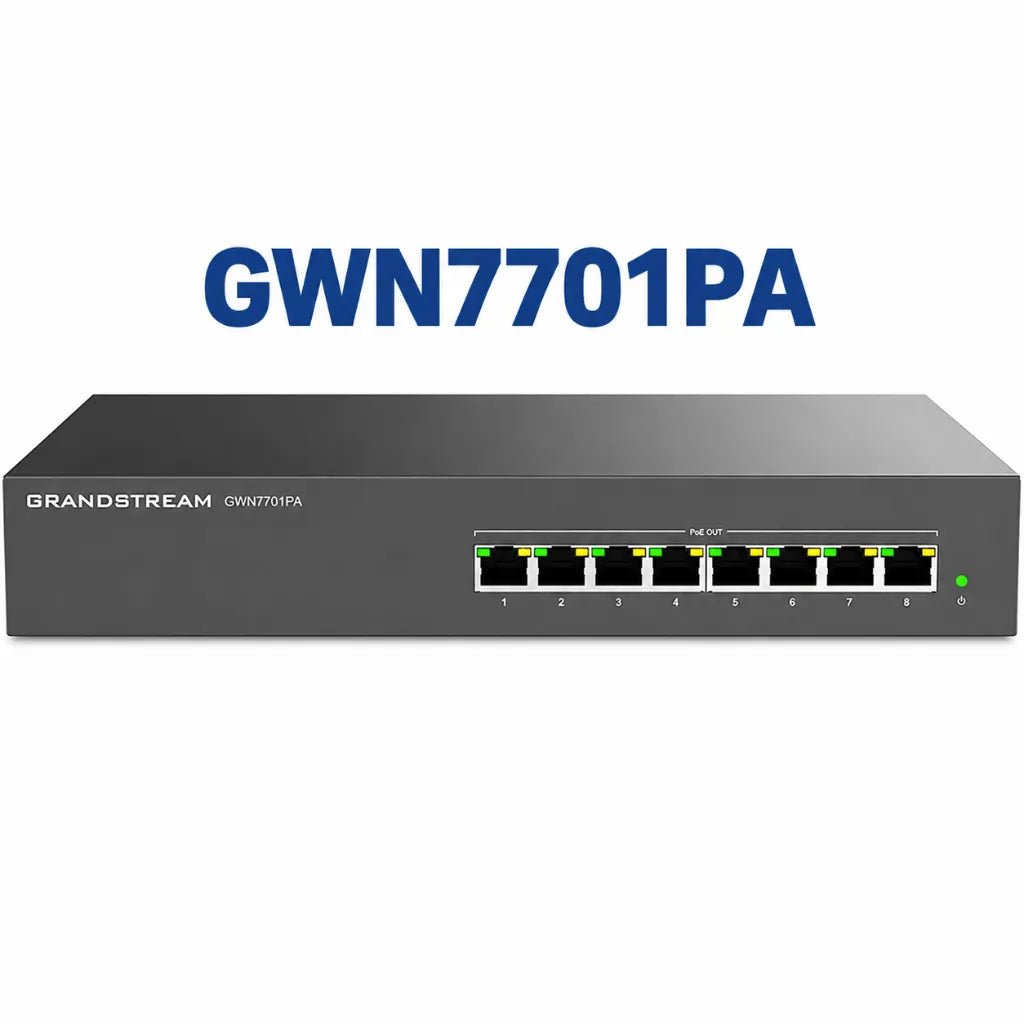 Grandstream GWN7701PA 8-Port Gigabit PoE+ Unmanaged Network Switch with 8 PoE+ Ports