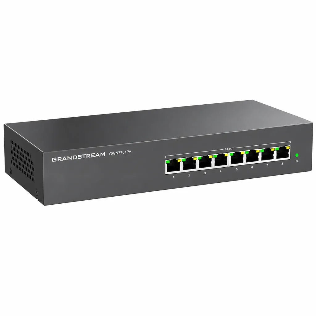 Grandstream GWN7701PA 8-Port Gigabit PoE+ Unmanaged Network Switch with 8 PoE+ Ports