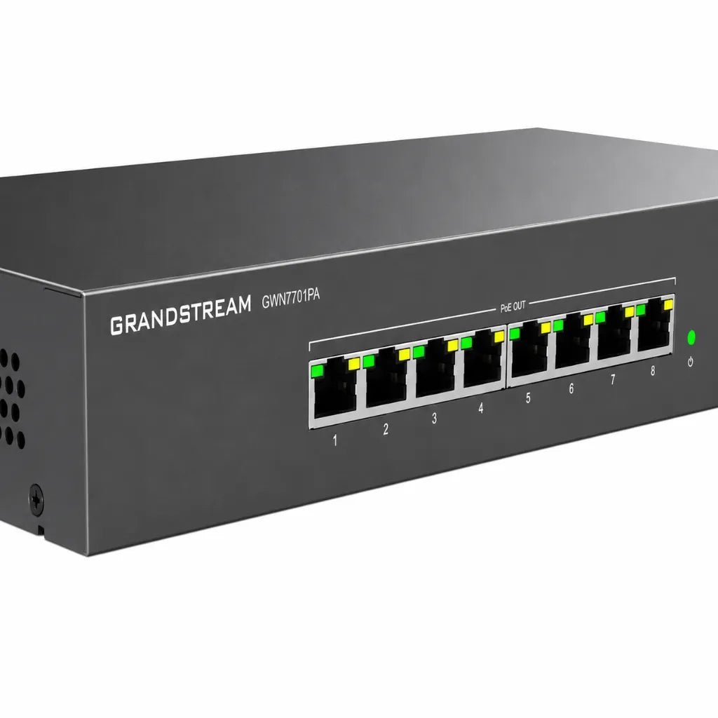 Grandstream GWN7701PA 8-Port Gigabit PoE+ Unmanaged Network Switch with 8 PoE+ Ports