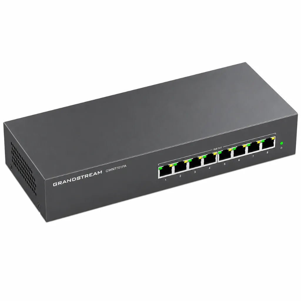 Grandstream GWN7701PA 8-Port Gigabit PoE+ Unmanaged Network Switch with 8 PoE+ Ports