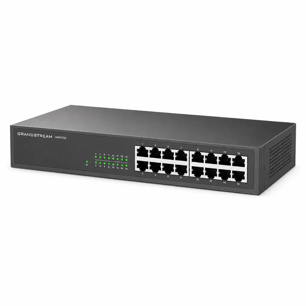 Grandstream GWN7702 16-Port Gigabit Unmanaged Network Switch - High-Performance Networking for Home and Small Business