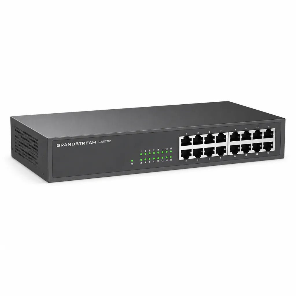 Grandstream GWN7702 16-Port Gigabit Unmanaged Network Switch - High-Performance Networking for Home and Small Business
