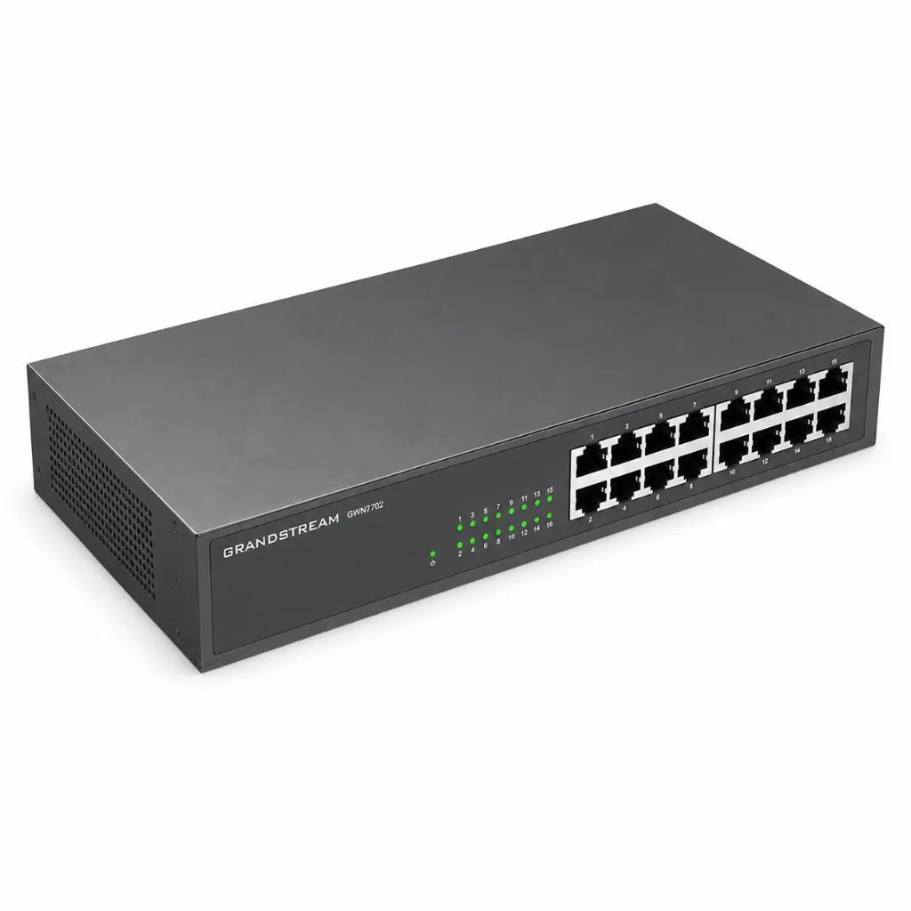 Grandstream GWN7702 16-Port Gigabit Unmanaged Network Switch - High-Performance Networking for Home and Small Business