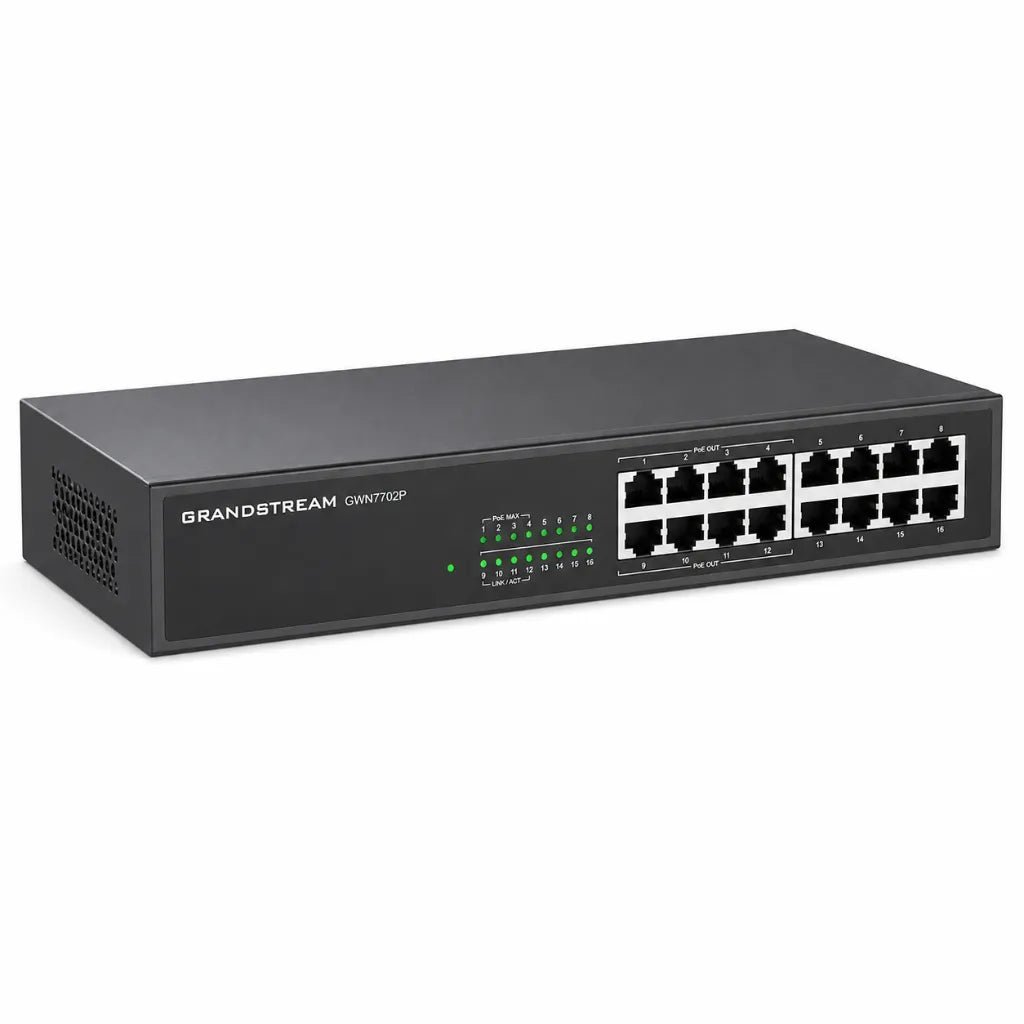 Grandstream GWN7702P 16-Port Gigabit PoE+ Unmanaged Network Switch