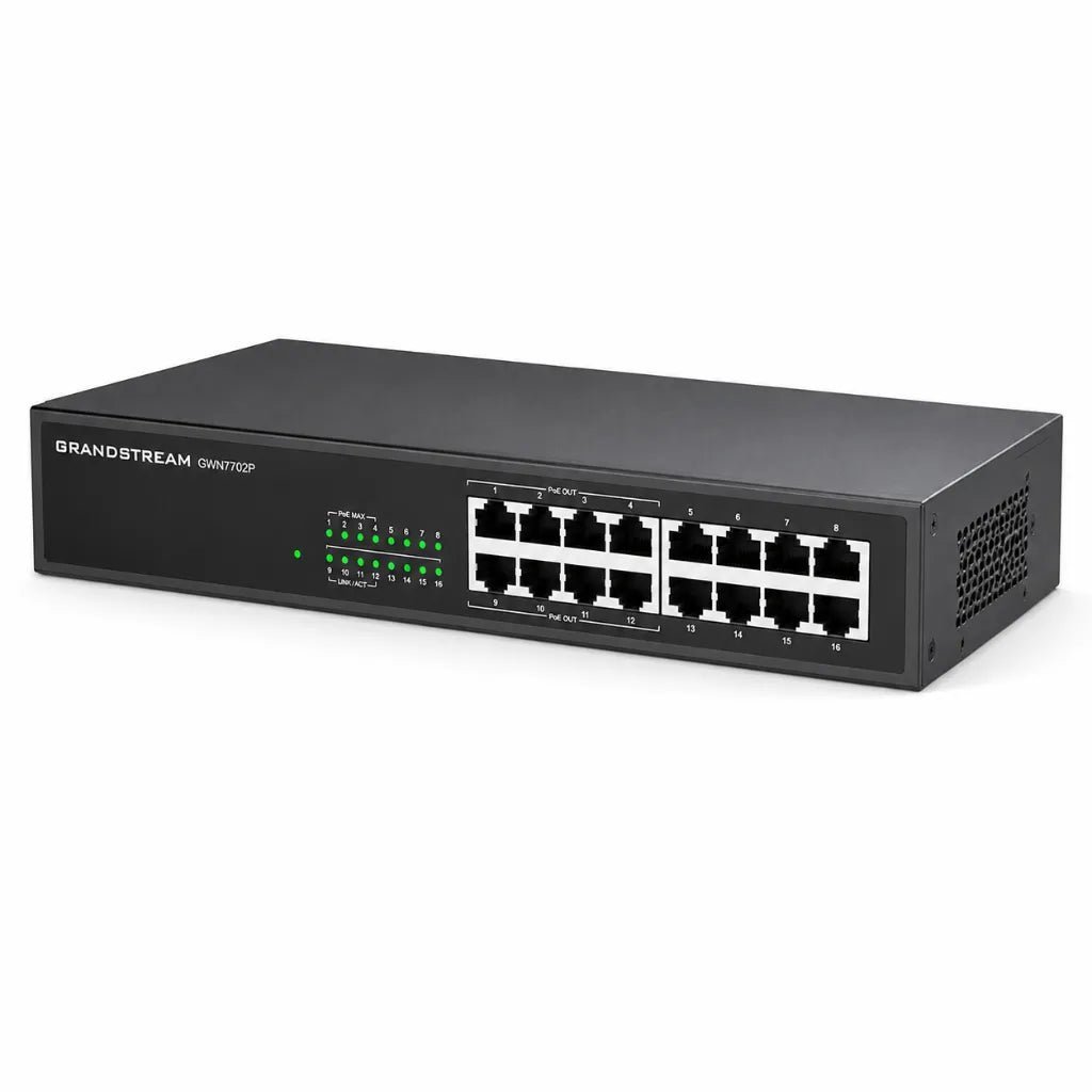 Grandstream GWN7702P 16-Port Gigabit PoE+ Unmanaged Network Switch