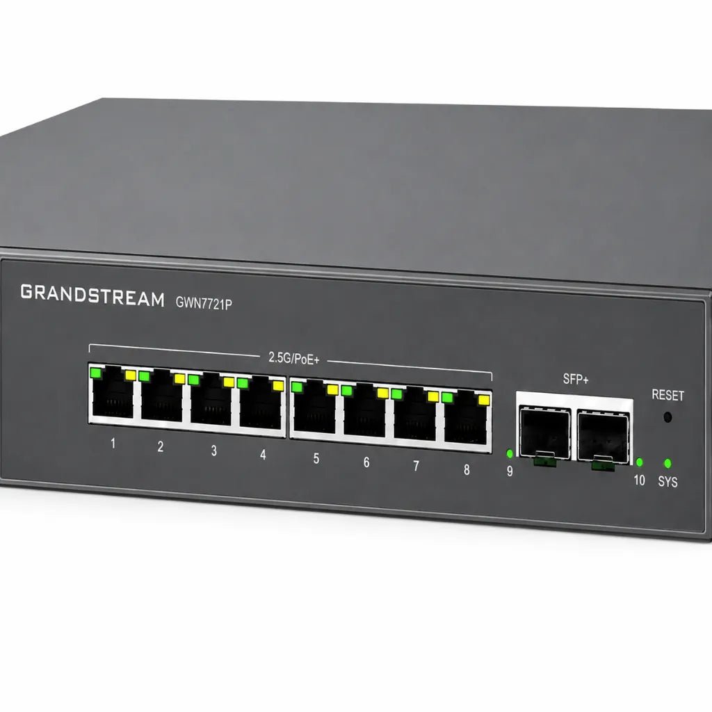 Grandstream GWN7721P 8-Port 2.5G PoE+ Managed Network Switch with 2x 10G SFP+ Uplinks