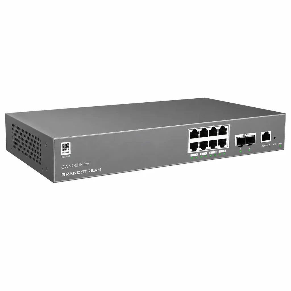 Grandstream GWN7801P 8-Port Layer 2++ Managed PoE+ Switch with 2.5G SFP Uplinks