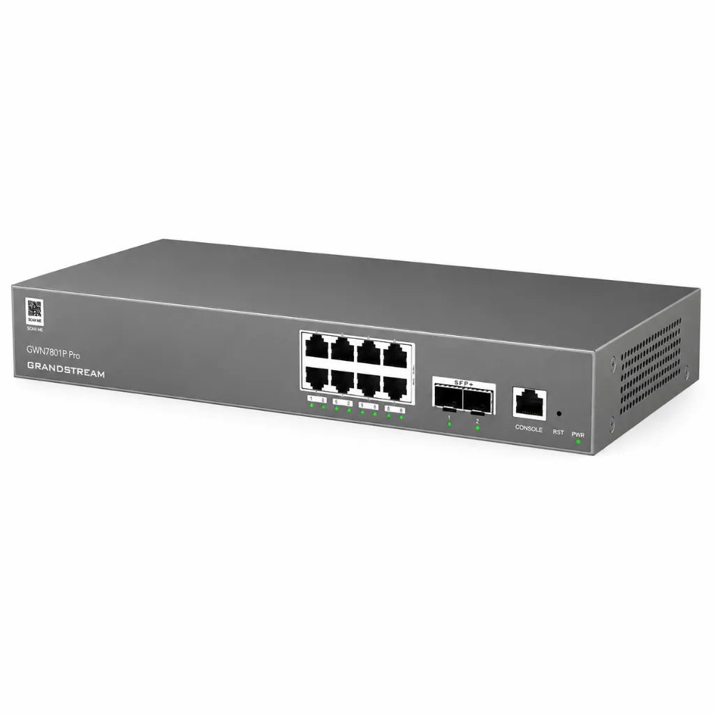 Grandstream GWN7801P 8-Port Layer 2++ Managed PoE+ Switch with 2.5G SFP Uplinks