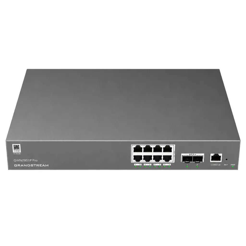 Grandstream GWN7801P 8-Port Layer 2++ Managed PoE+ Switch with 2.5G SFP Uplinks