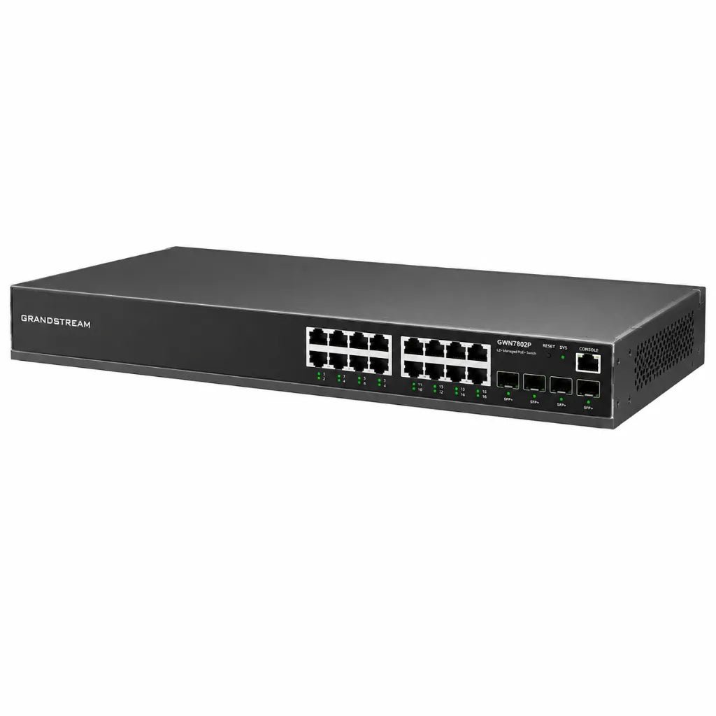Grandstream GWN7802P 16-Port Layer 2+ Managed PoE+ Gigabit Network Switch