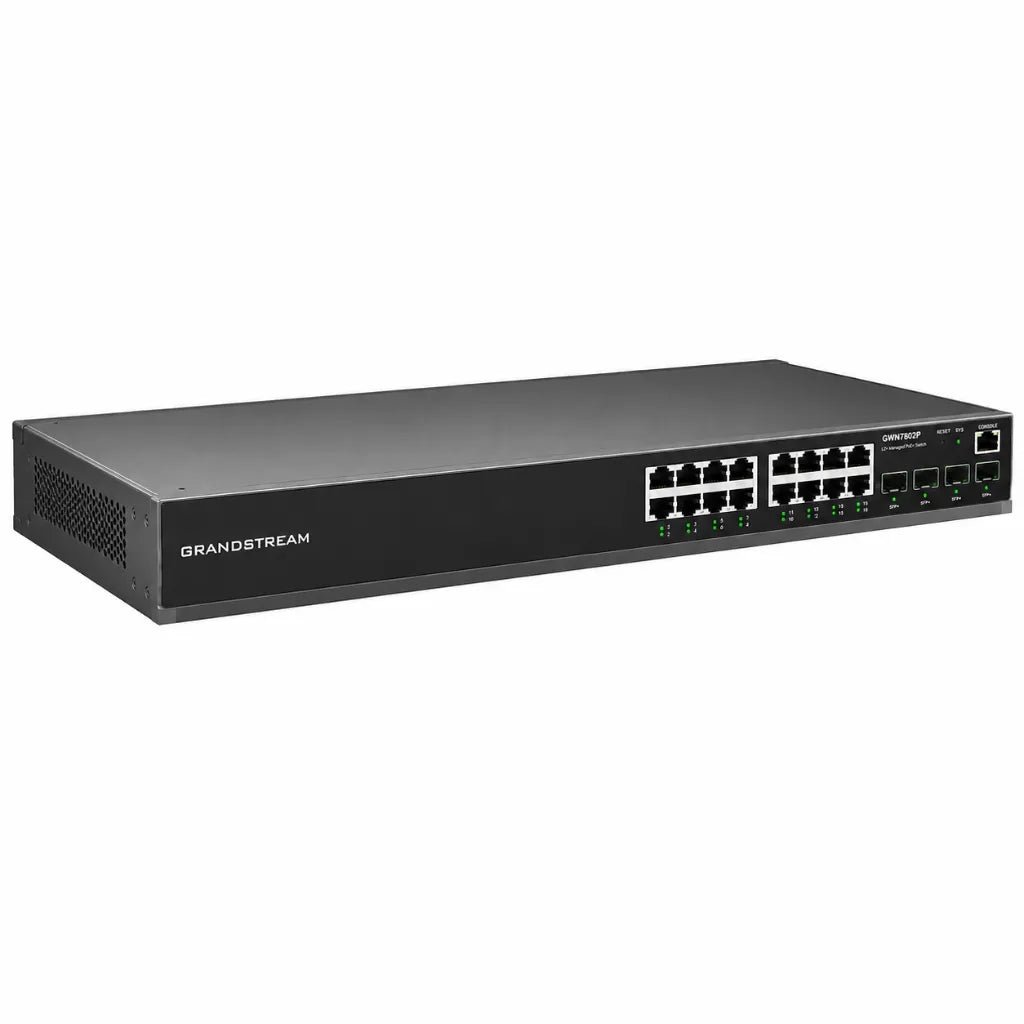 Grandstream GWN7802P 16-Port Layer 2+ Managed PoE+ Gigabit Network Switch
