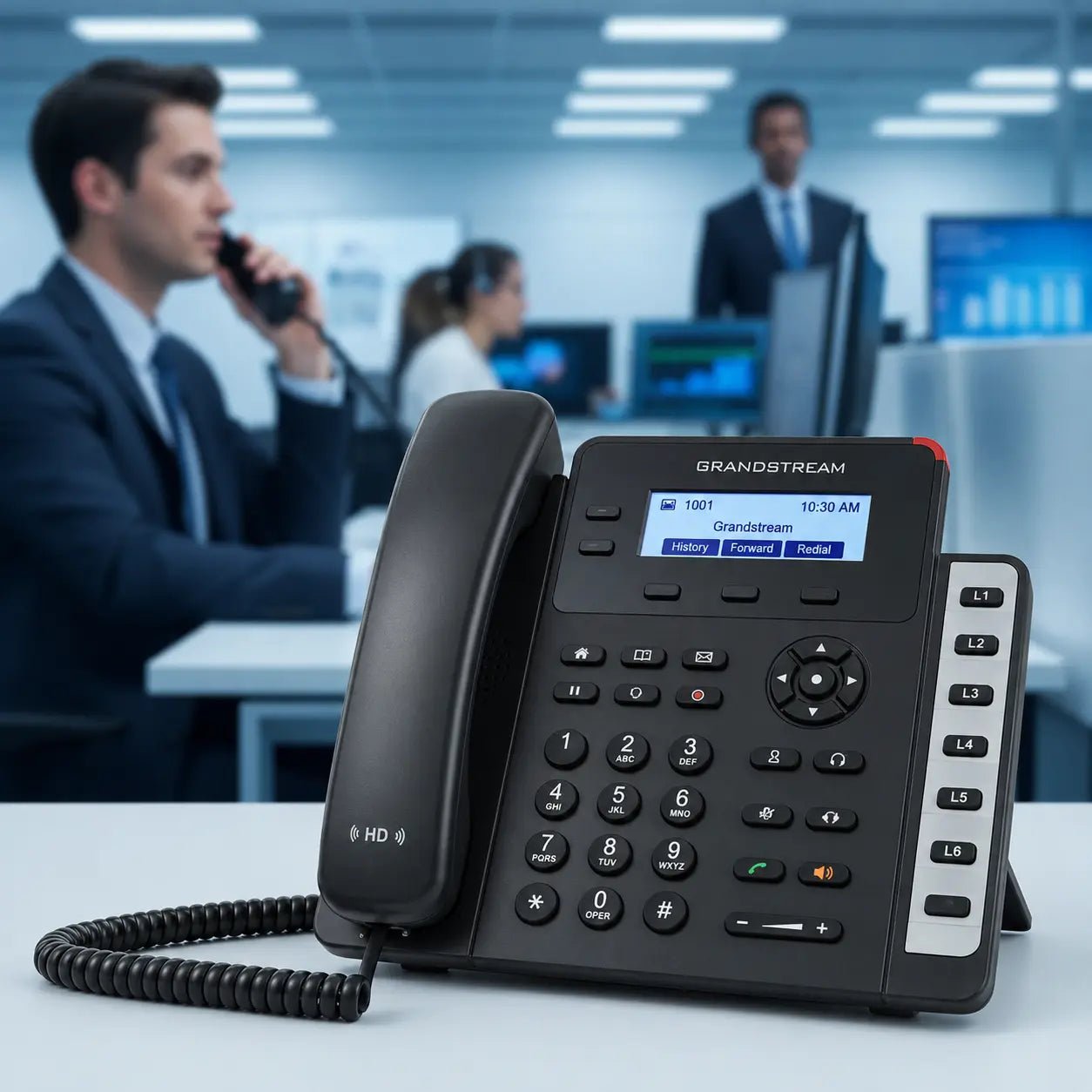 Grandstream GXP1628 2-Line Gigabit IP Phone with PoE and HD Audio Support
