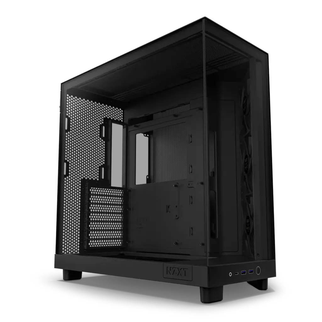 NZXT H6 Flow Compact Dual-Chamber Mid-Tower PC Gaming Case with Tempered Glass Panels