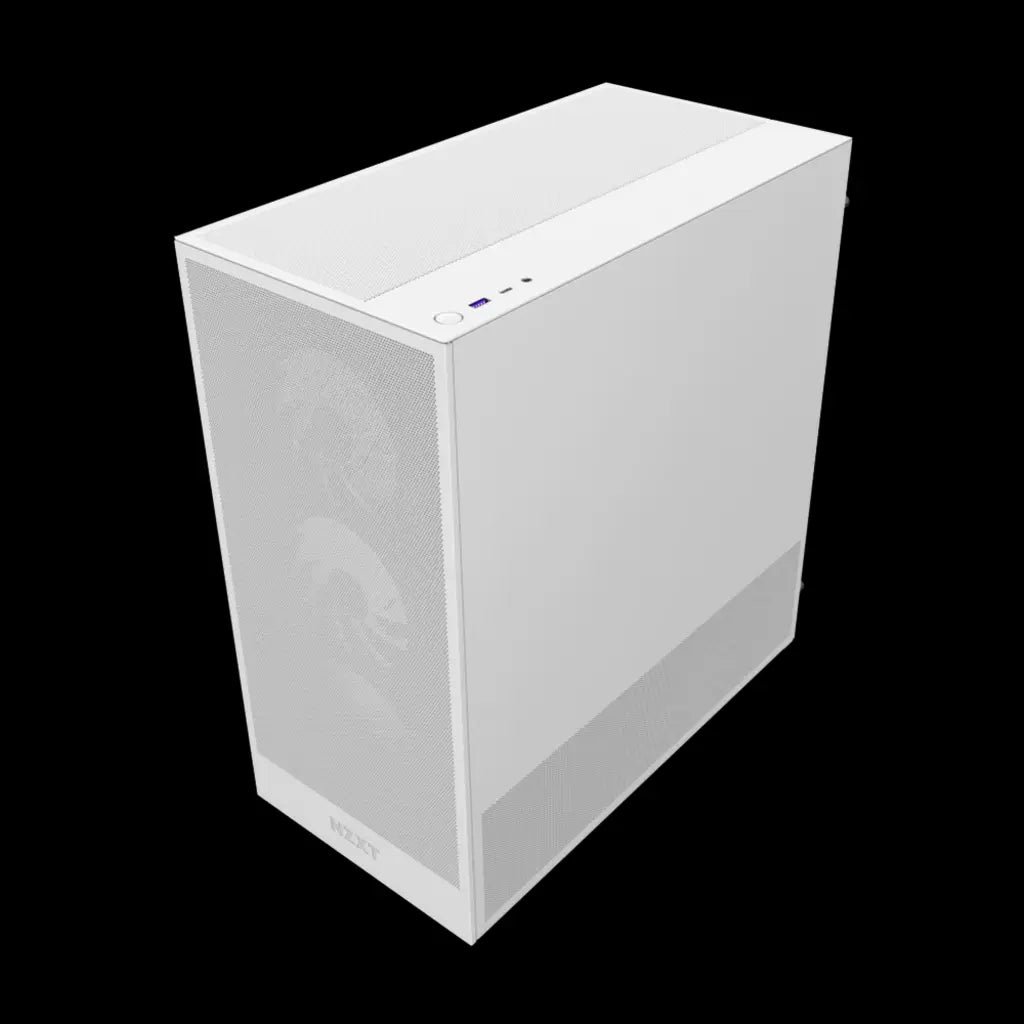 NZXT H5 Flow RGB High Airflow ATX Mid-Tower Gaming Case with Tempered Glass - White