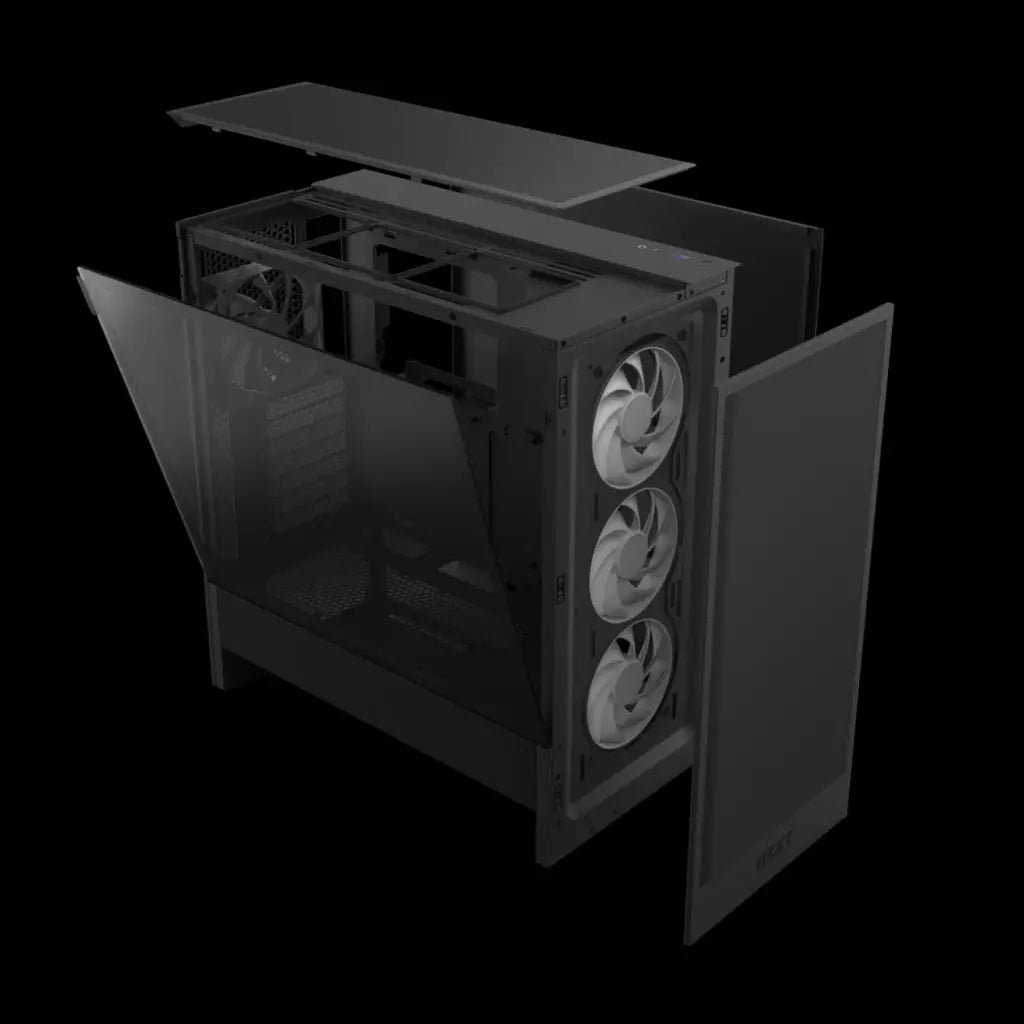 NZXT H5 Flow RGB ATX Mid-Tower Gaming Case with Tempered Glass Panel - Black
