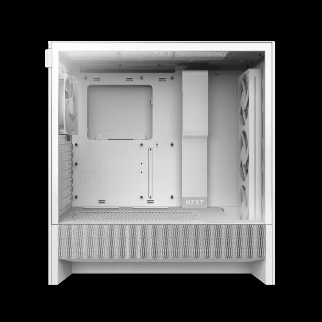 NZXT H5 Flow RGB High Airflow ATX Mid-Tower Gaming Case with Tempered Glass - White