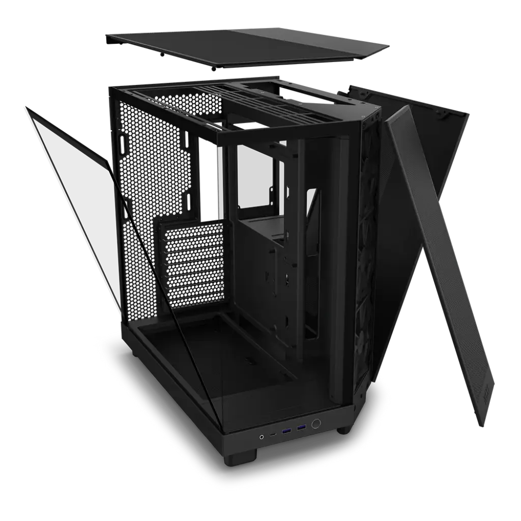NZXT H6 Flow Compact Dual-Chamber Mid-Tower PC Gaming Case with Tempered Glass Panels