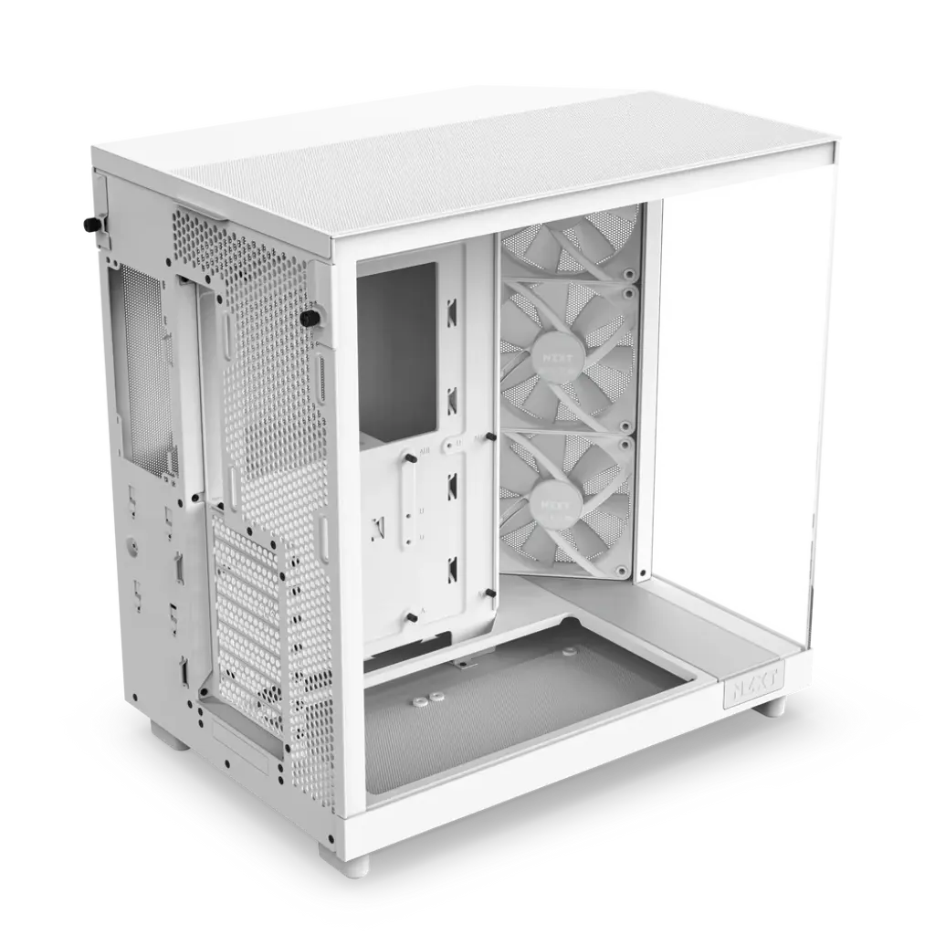 NZXT H6 Flow RGB Compact Dual-Chamber Mid-Tower ATX PC Gaming Case - White