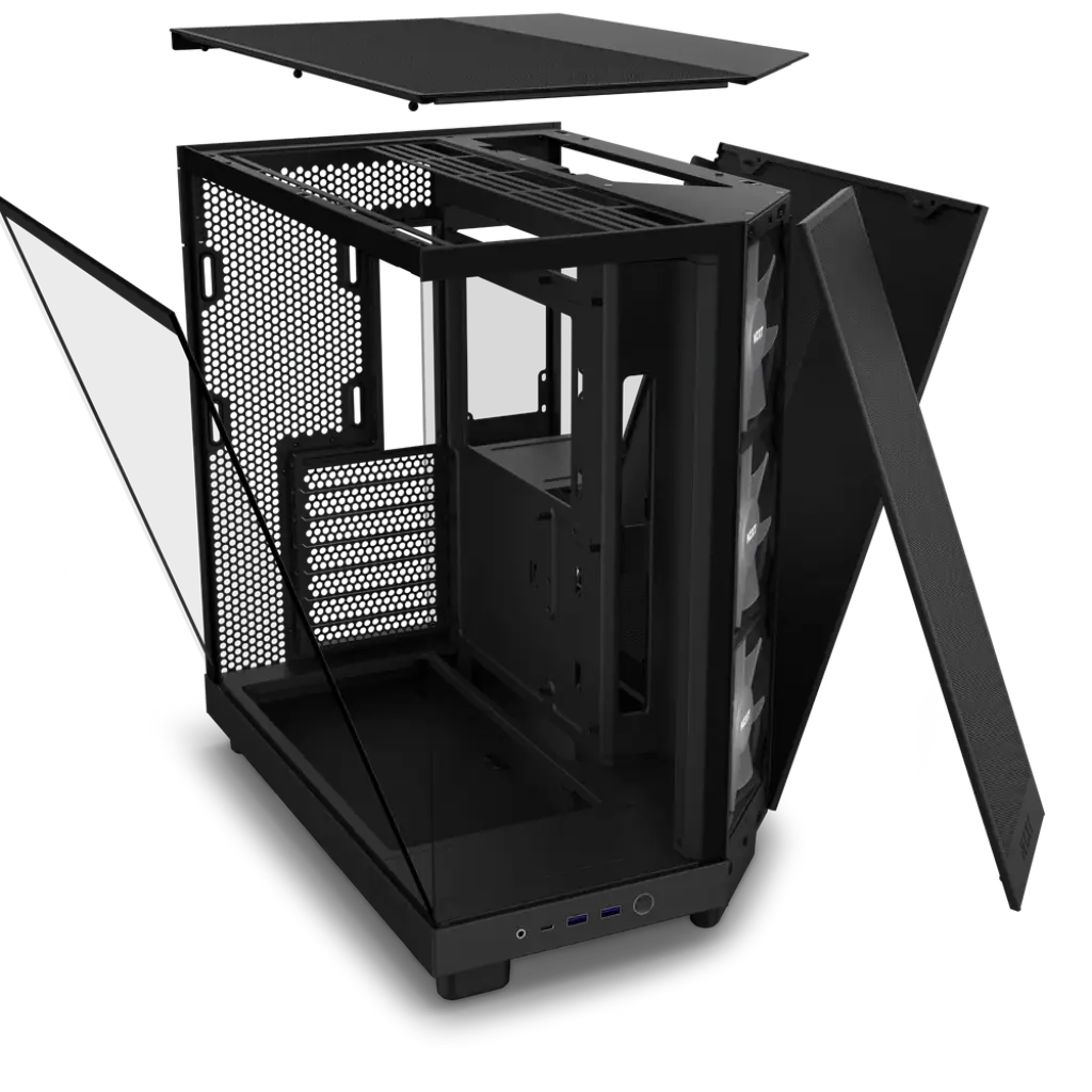NZXT H6 Flow RGB Compact Dual-Chamber Mid-Tower PC Gaming Case with Tempered Glass
