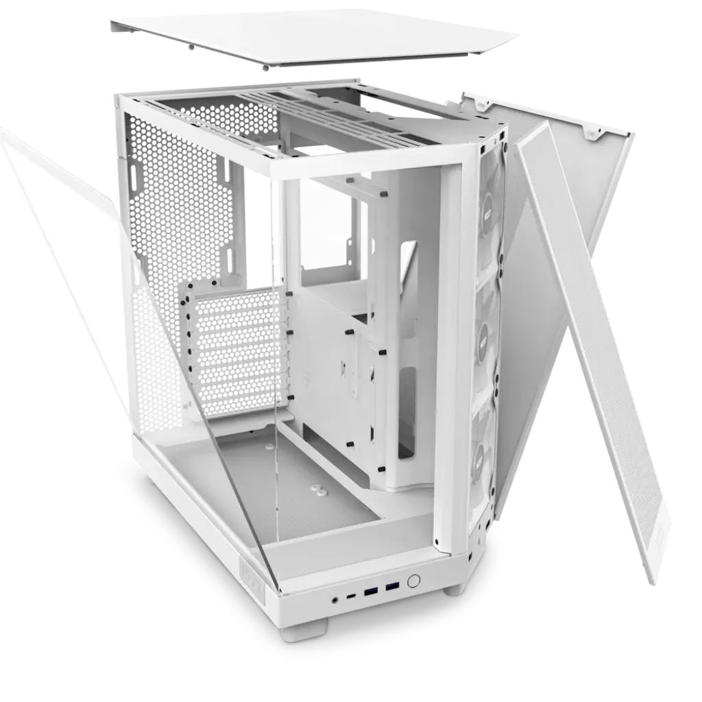 NZXT H6 Flow RGB Compact Dual-Chamber Mid-Tower ATX PC Gaming Case - White