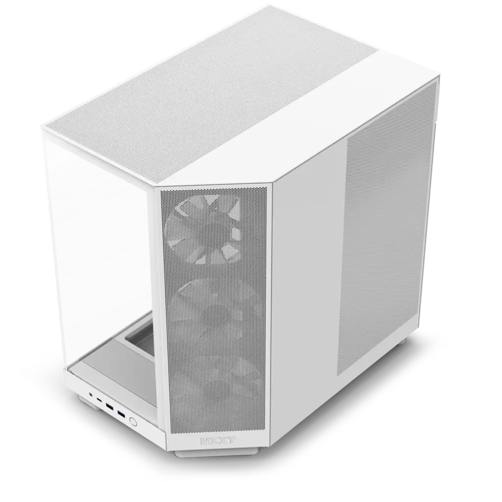 NZXT H6 Flow RGB Compact Dual-Chamber Mid-Tower ATX PC Gaming Case - White