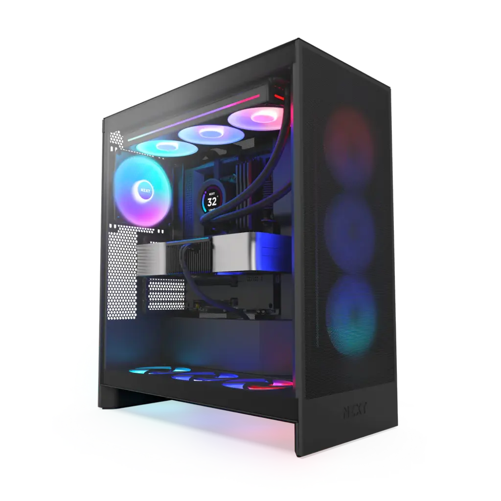 NZXT H7 Flow RGB Tempered Glass Compact Mid-Tower ATX High-Airflow PC Gaming Case
