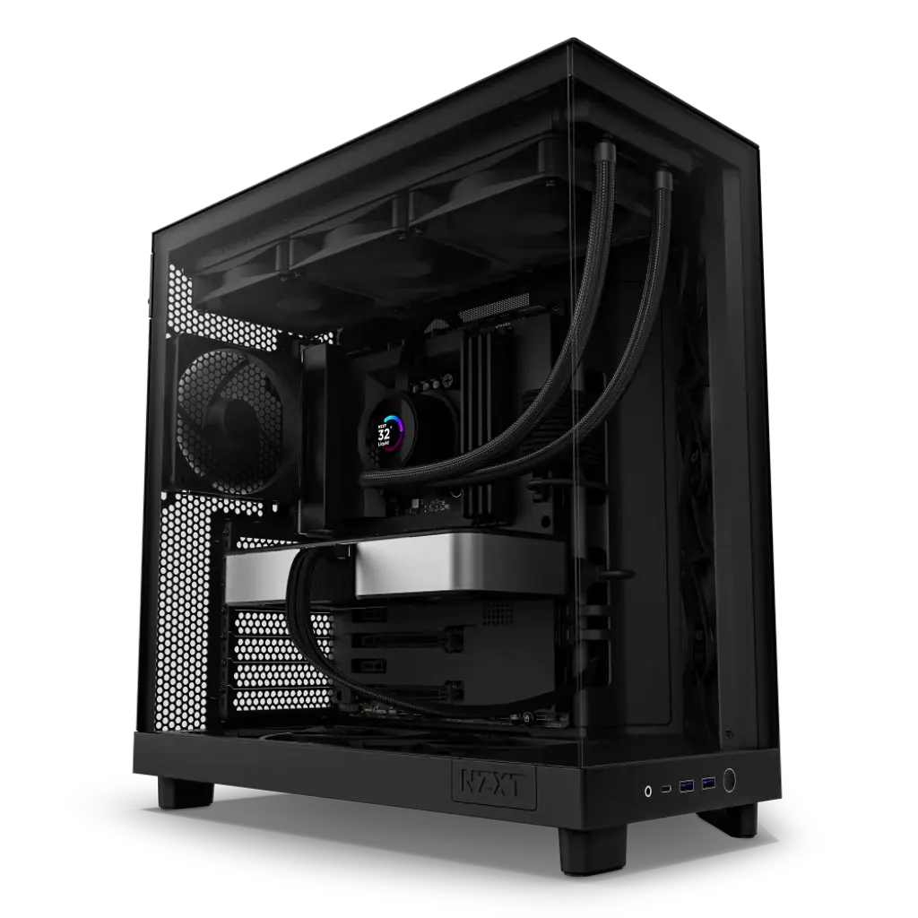 NZXT H6 Flow Compact Dual-Chamber Mid-Tower PC Gaming Case with Tempered Glass Panels