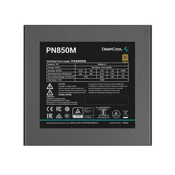Deepcool PN850D 850W 80 Plus Gold ATX 3.1 Non-Modular Power Supply Unit for High-Performance Gaming PCs
