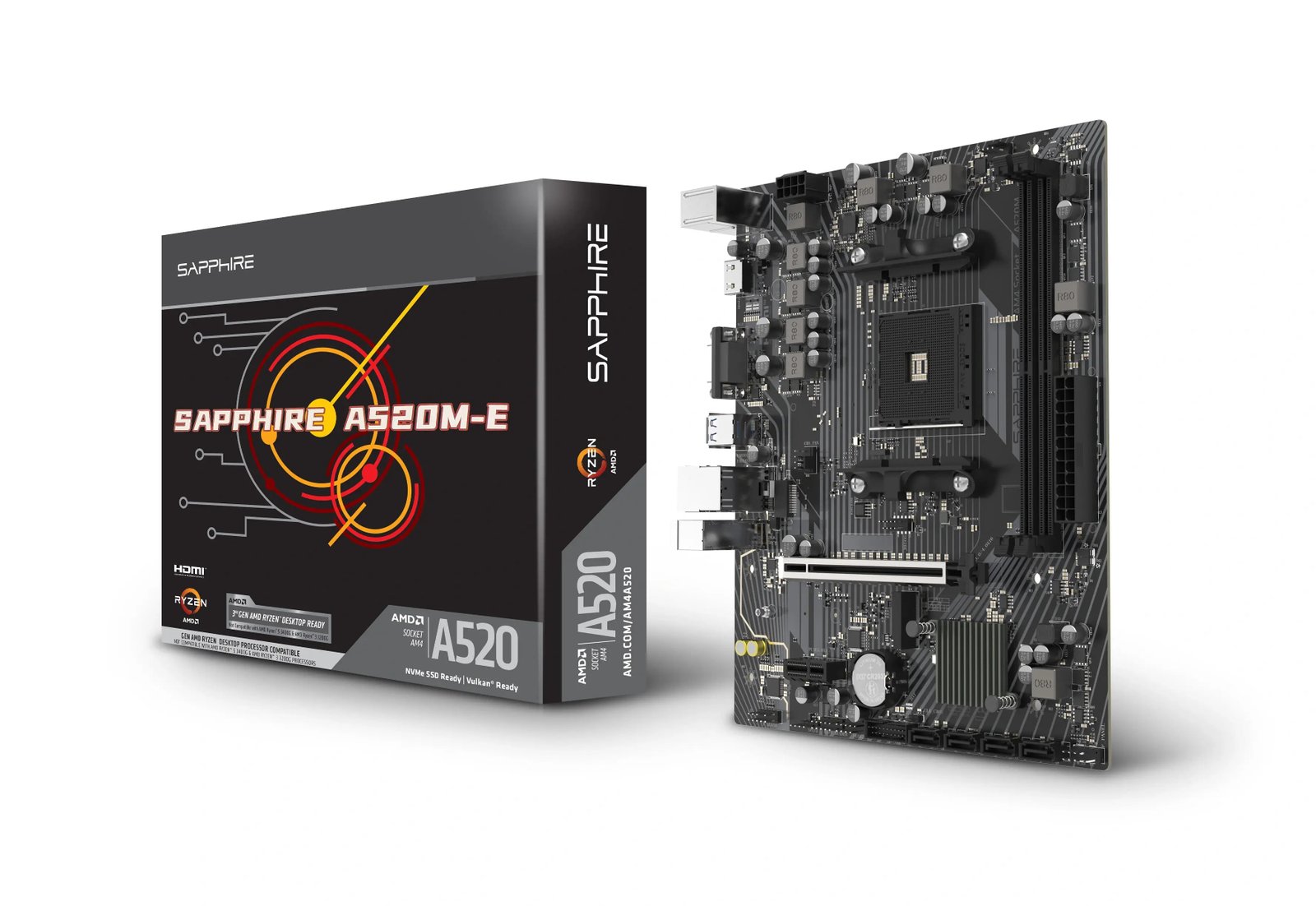 SAPPHIRE A520M-E AMD Ryzen AM4 Socket Micro-ATX Motherboard