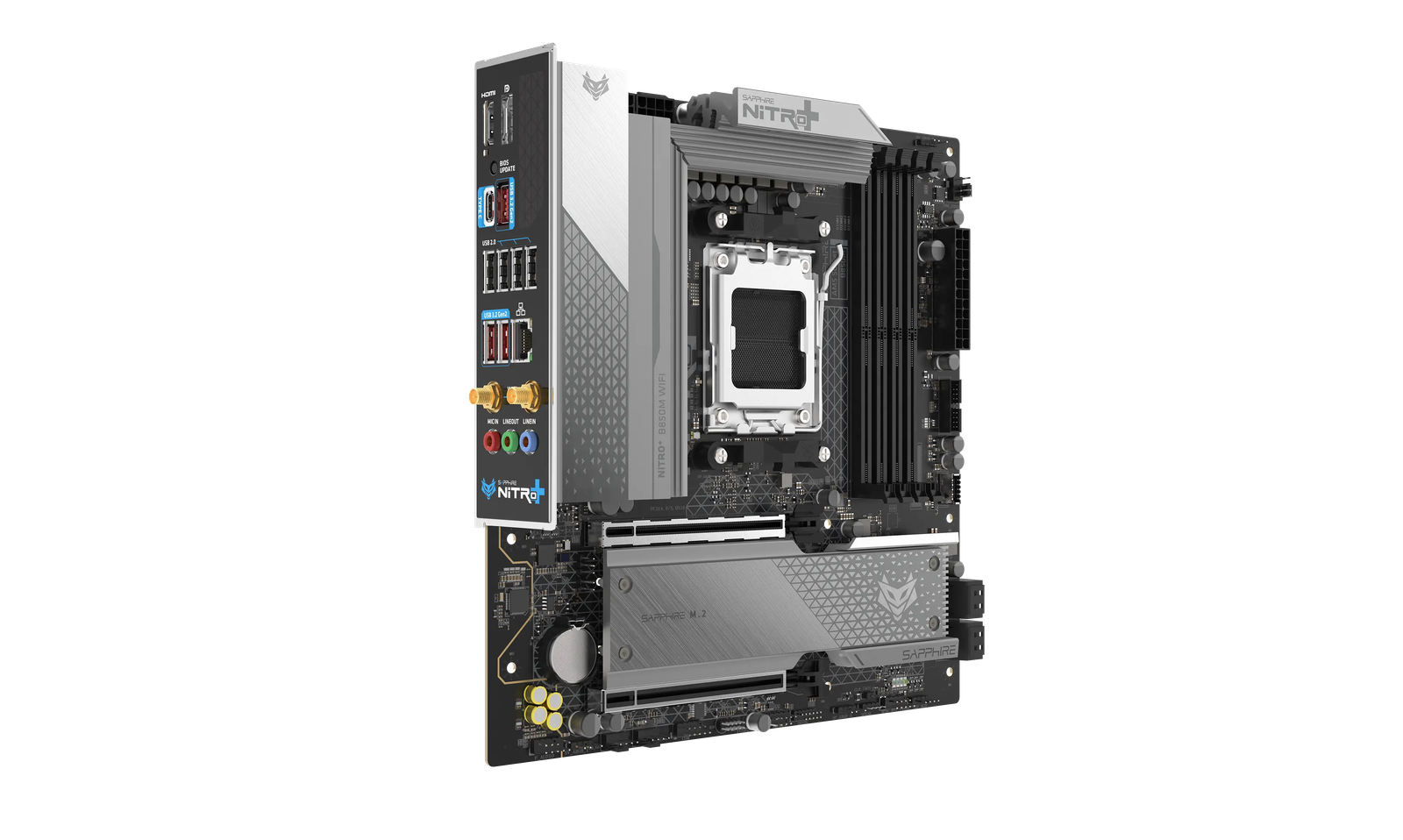 SAPPHIRE NITRO+ B850M WIFI Micro-ATX Motherboard for AMD AM5 Ryzen 7000/8000/9000 Series Processors