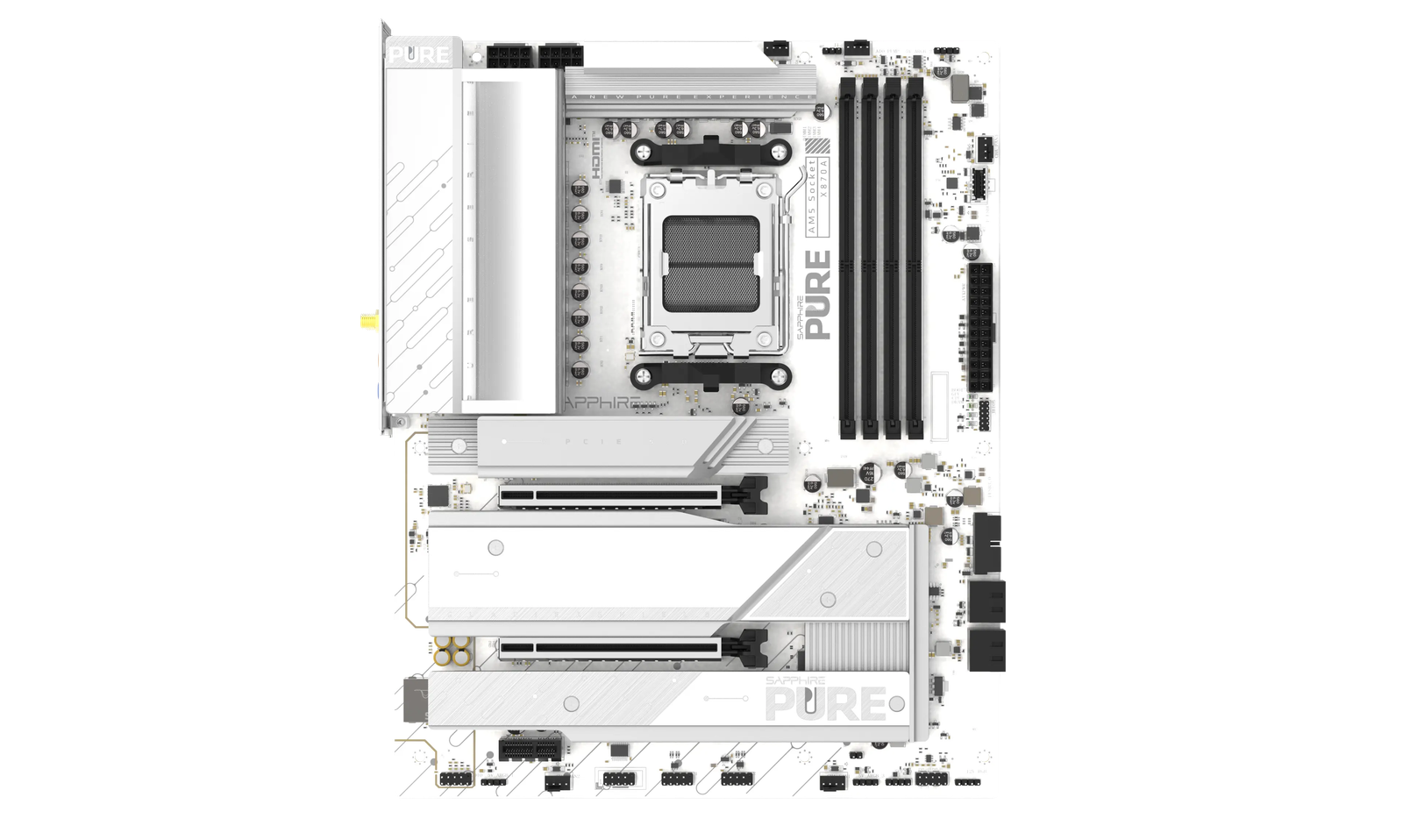 SAPPHIRE PURE X870A WIFI 7 AMD AM5 ATX Motherboard - High Performance Gaming Mainboard