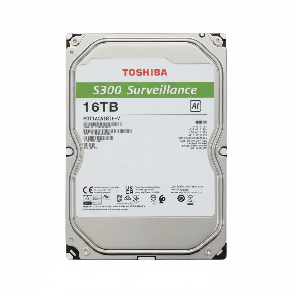 Toshiba S300 16TB Surveillance Hard Drive for AI-Enabled DVR and NVR Security Systems