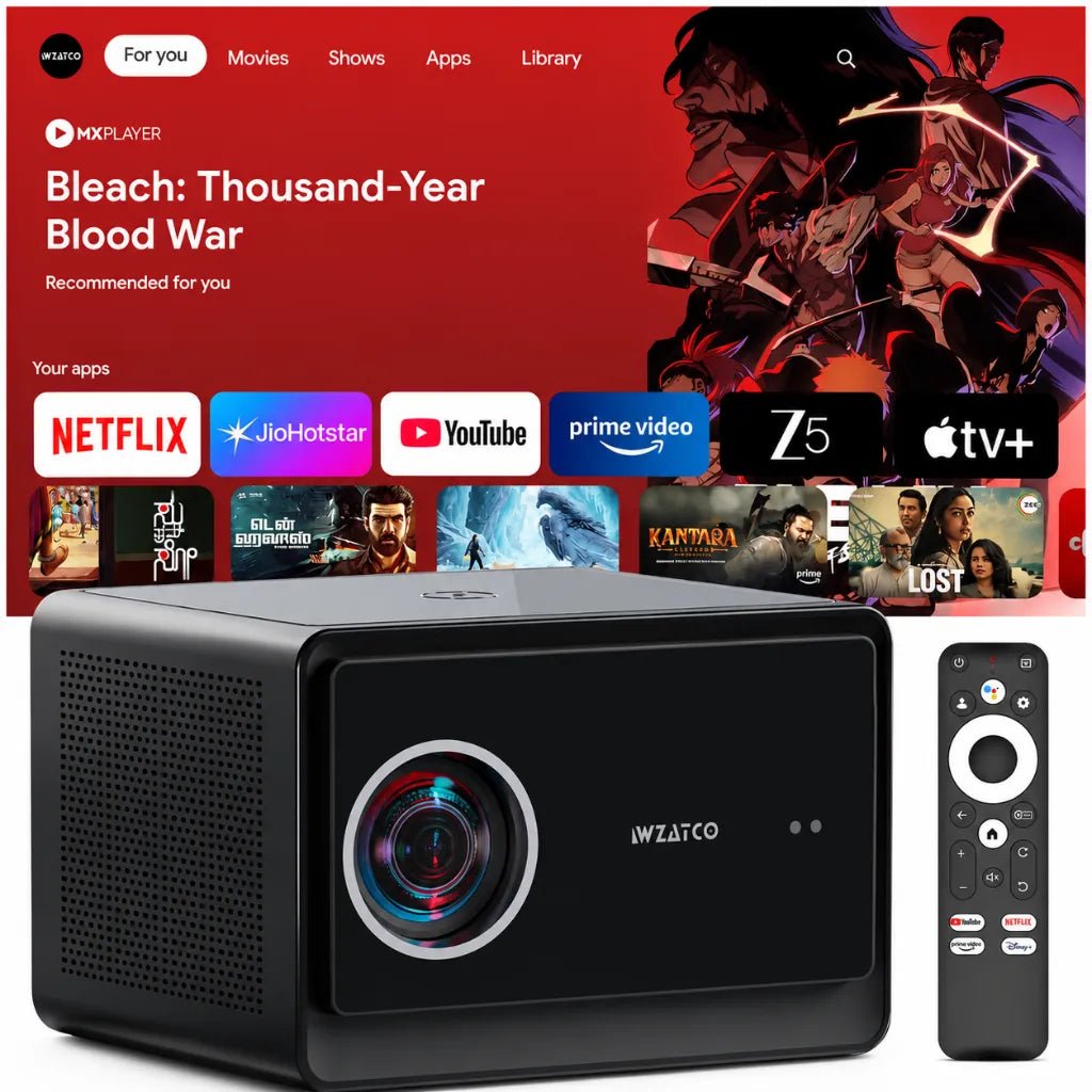 WZATCO Legend GT 4K Smart Home Theater Projector with Official Google TV and HDR Support