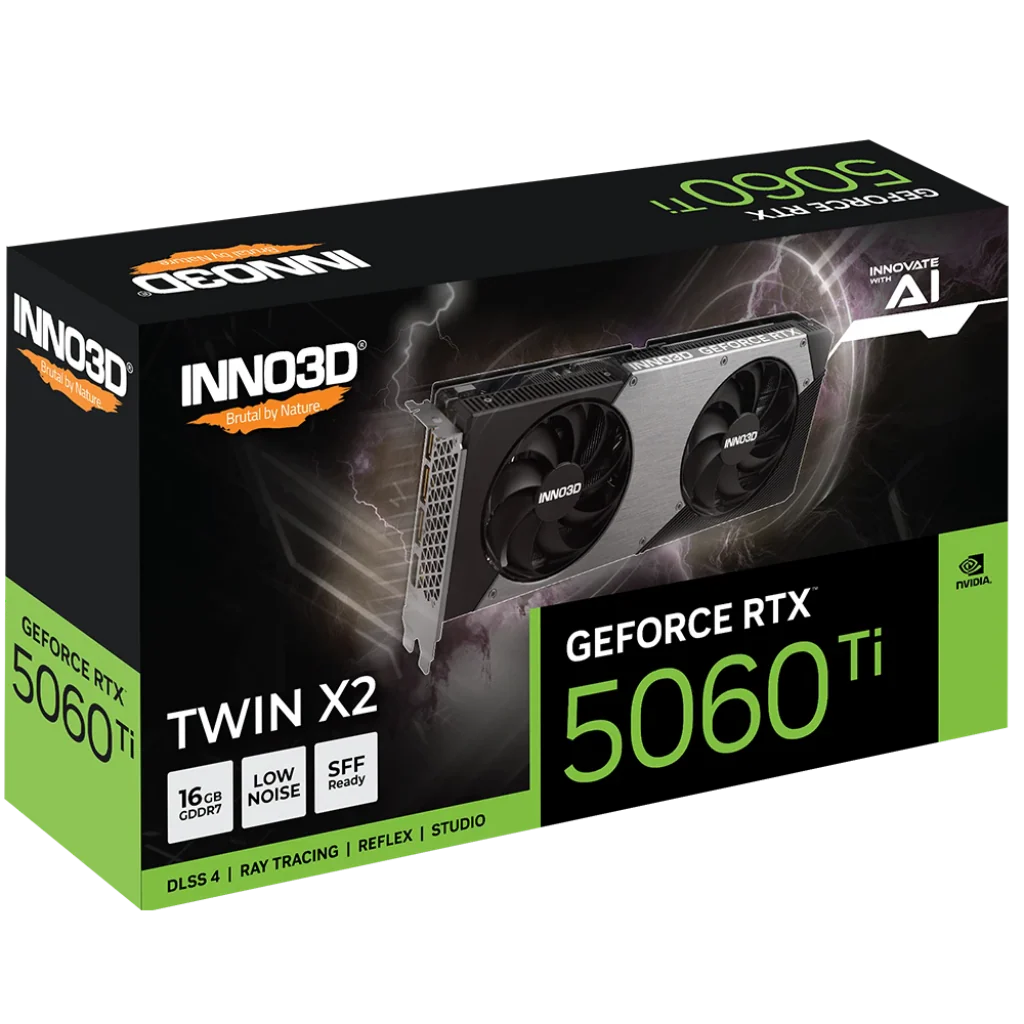 INNO3D GeForce RTX 5060 Ti 16GB TWIN X2 GDDR7 High-Performance Gaming Graphics Card