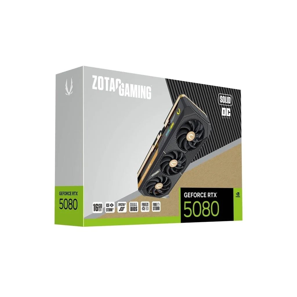 ZOTAC GAMING GeForce RTX 5080 SOLID OC 16GB GDDR7 High-Performance Graphics Card